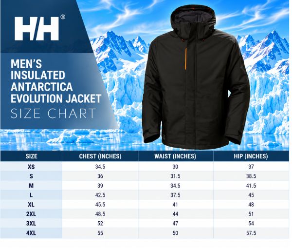 Men Parka Size Chart